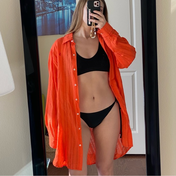 Orange Polo Coverup/Dress/Shirt - Picture 1 of 6